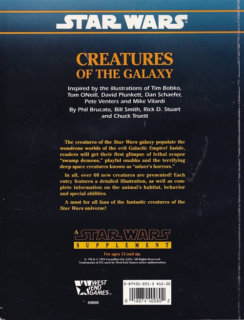 Star wars D6 - Creatures of the Galaxy (B-Grade) (Genbrug)